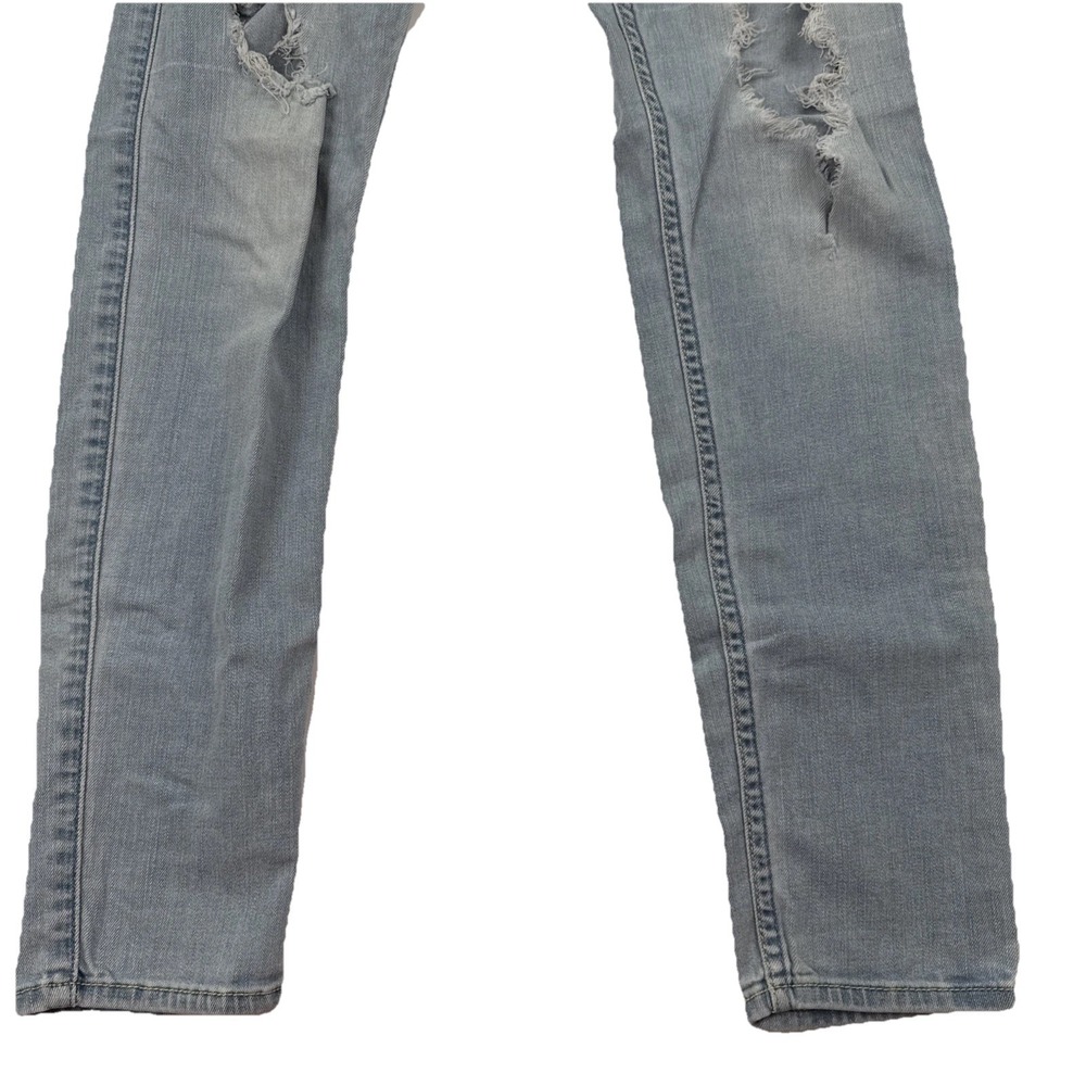 Hollister Low Rise Super Skinny Light Wash Distressed Jeans 30x30